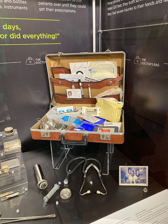 Dr Jean Walinck – First Female Partner in North Berwick Medical Practice – With Bag Dr Jean Walinck's old doctors bag